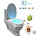 AILUZE Toilet Night Light, Motion Activated LED Light, 8 Colors Changing Toilet UV Bowl Night Light for Bathroom