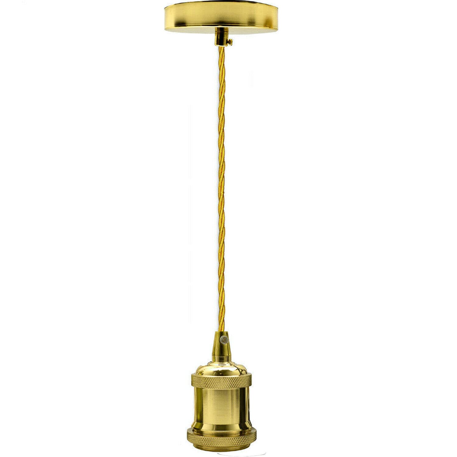 LEDSone Vintage Gold Pendant Light Fitting E27 Lamp Holder with Adjustable 95cm Cable – Industrial Ceiling Hanging Light for Kitchen, Dining Room, Living Room — image 1