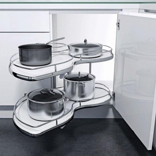 Soft Close Twin Corner Pull Out 900-1200mm Unit Kidney Corner/Flymoon Left Handed