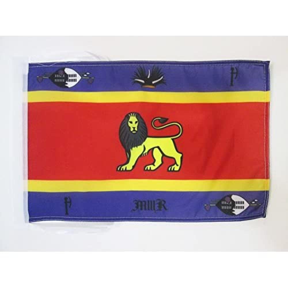 AZ FLAG - Royal Standard of Swaziland Flag - 18'' x 12'' - 100% Polyester Swazi Kingdom Small Banner with Two Cords - Fade Resistant - Vivid Colors - 18x12 in - 45x30 Cm — image 1