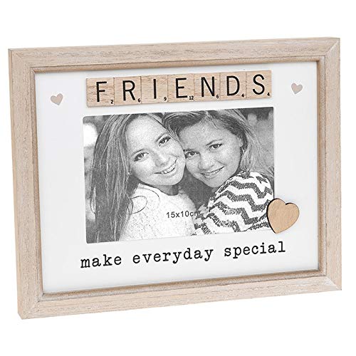 Scrabble Sentiments Wooden Photo Frame Friends Gift 15x10cm Photo