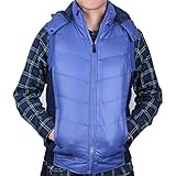 Men's Thick Soft Fluff Quilted Hooded Vest Winter Sleeveless Jakcet