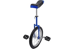 OMOSIROI 16/24 Inch Wheel Unicycle with Steel Rim, Unicycle Electric Wheel Skidproof Mountain Tire Cycling Sports Exercise with Adjustable Seat, Adults Kids Outdoor Sports Fitness Exercise Tool