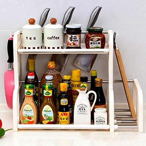 Berry Collection Top Qulaity 2 Tiers Seasoning and Kitchen Organizer Rack with Extra Rack -White