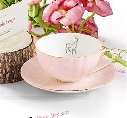 Elegant Coffen Cup Polka Dot Bone China Coffee Cup Flower Cup Coffee Cup Saucer Set Afternoon Tea Cup Exquisite Coffee Cup / 200Ml