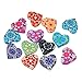 YF 50PCS Mixed Polymer Clay Flower Printed Heart Beads Charm for DIY Jewelry Making Findings 15x13mm