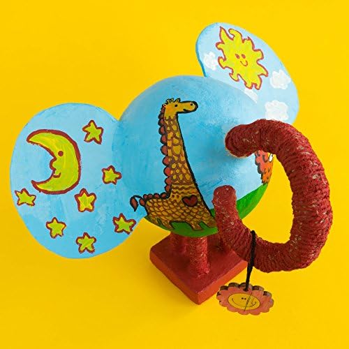 Elephant, Papier Mache Sculpture with Children's Drawings, OOAK Handmade Art Doll, Home Decor, Unique Original 3D Artwork