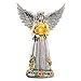 Collections Etc Solar Light Up Angel with Sunflowers, Wings Spread, Garden Statue
