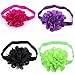 EagleUS (CA seller) DOTASI 12pcs Cute Girl Elastic Flower Headband Hair Bow Band for Baby Hair Accessories (Multi-Color #4)