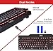 Mechanical Keyboard, UtechSmart Mercury LED Backlit Full Size 2.4 GHz Wireless/USB Wired Dual Mechanical Keyboard with Rechargeable Battery [Upgraded Version]