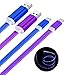 CELLTRONIX® 2 Pack Changing LED Light Visible in the Dark Light-up USB Data Sync Charger Cable Charging Cord for Apple iPhone 6S 6 6S Plus 5/5S/5C (Blue/Purple)