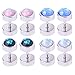 BodyJ4You 8PC Fake Ear Plugs Created-Opal Glitter Screw Stud Earring Surgical Steel Faux Gauges 0G Look