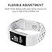 iGK Silicone Replacement Bands Compatible for Fitbit Charge 2, Adjustable Breathable Sport Strap Smartwatch Fitness Wristband with Air Holes with Clsap White Small