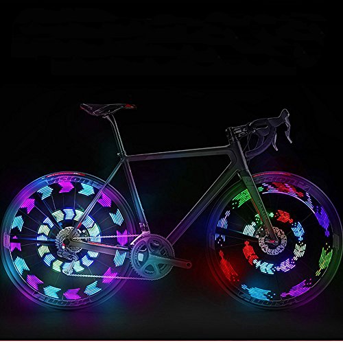 GOWEII 2 Pack Colorful Bright LED Bicycle Spoke Lights Bike Wheels Decoration (Type#1(Two Pieces))
