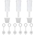 DESENNIE Airlock Set Three-Piece Airlock Drilled #6 Stopper and Grommet for Fermentation, Brewing Wine, Beer Making, Sauerkraut, Pickles, Etc. (3 Pack)