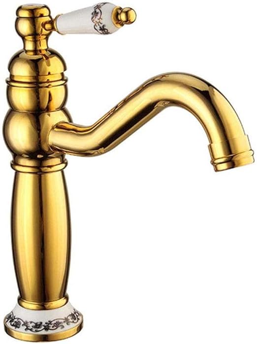 Cocina de Lavabo Baño Grifo de Cromo, clásico de cerámica Latón Antiguo