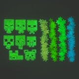 Paladone Minecraft Glow in The Dark Wall Decals, 200 Stickers & Characters view 3