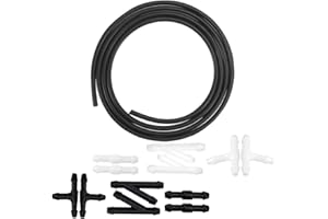 Osilly Windshield Washer Hose Kit, 4 Meter Wash Fluid Tubing with 12 Pcs Hose Connectors, Compatible with Most Car Water Nozzles Installation, Universal Auto Replacement Parts
