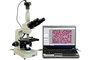 OMAX 40X-2000X Trinocular Phase Contrast Compound Microscope with Interchangable Phase Contrast Kit and 5.0MP USB Camera