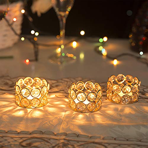 VINCIGANT Pack of 12 Gold Tea Light Candle Holders for Wedding Home Table Centerpiece Decor