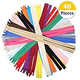 OTRMAX 20Inch Nylon Invisible Zippers/Conceal Zippers/Sewing Zippers Garment Sewing Accessories, Set of 40pcs (20 Colors, 2pcs Each Color)
