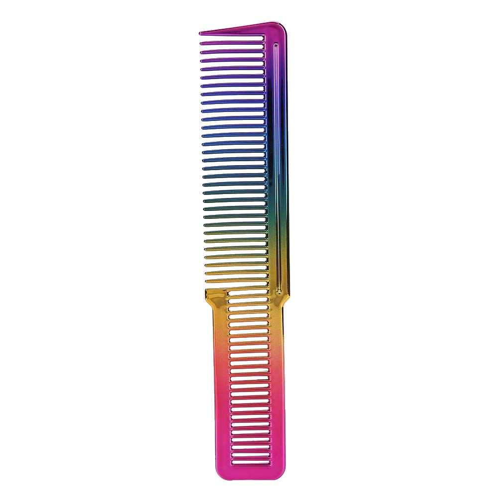 Hairdressing Comb, Professional Rainbow Color Electroplating Haircut Comb, Hair Styling Comb, Cutting Hair Dyeing Hair Comb, Straight Hair Comb for Salon Barber Shop