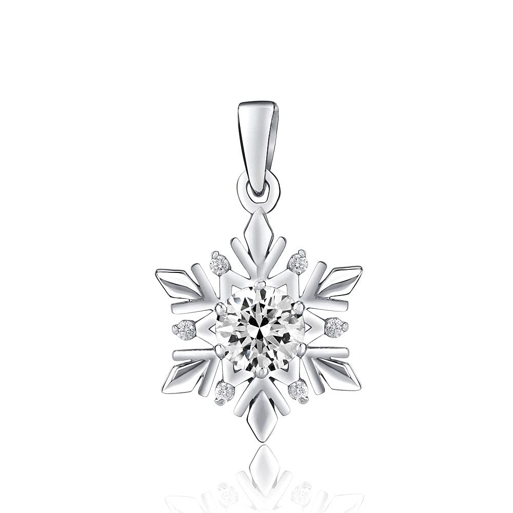 SILVEGO - JJJP0811 - Women 925 Sterling Silver Pendant Snowflake with Swarovski Zirconia