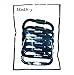 Makhry 6PCS Aluminum D-Ring Locking Carabiner Clip Spring Snap Hook Camping Hooks Keychain Carabiner Hooks (Black)