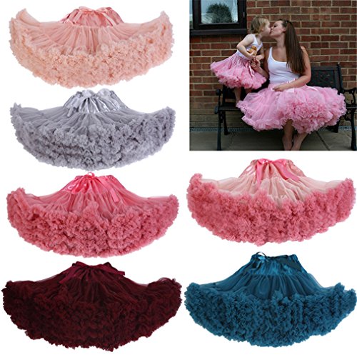 MsJune Girls' Fluffy Tulle Pleated Tutu Skirt Princess Ballet Dance Pettiskirt Tiered