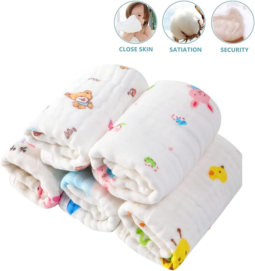 Muslin Burp Cloths Comfy Burp Clothes - Baby Burp Rags for Boy Girls Muslin Bibs 6 Layers Large 20''x10'' 100% Cotton Hand Washcloths Soft Absorbent by CuteBaby (5 Pack) (Blue): Kitchen & Dining