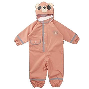 Regenjacke Fur Kleinkinder Kinder Regenmantel Einteiliger Regenanzug Mit Kapuze Reflektierend Overall Braun S Amazon De Baby