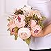 Leagel Fake Flowers Vintage Artificial Peony Silk Flowers Bouquet Wedding Home Decoration, Pack of 1 (Light Pink)