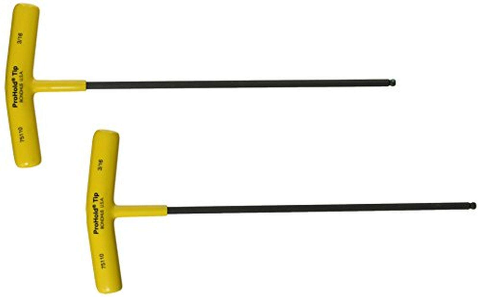 BONDHUS, PBT3/16" PROHOLD T-Handle BALLDRIVER HEX, 3/16", 75110