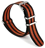 Watch Band, Nylon NATO strap - For All Watch Faces, Fitness Devices, Bezels,(18mm, 20mm, 22mm, 24mm) By United Watchbands