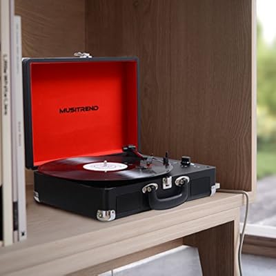 musitrend turntable portable suitcase record player