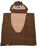 Looney Toons - Little Boys Tasmanian Devil Hooded Towel, Brown, Tan 30404-onesize