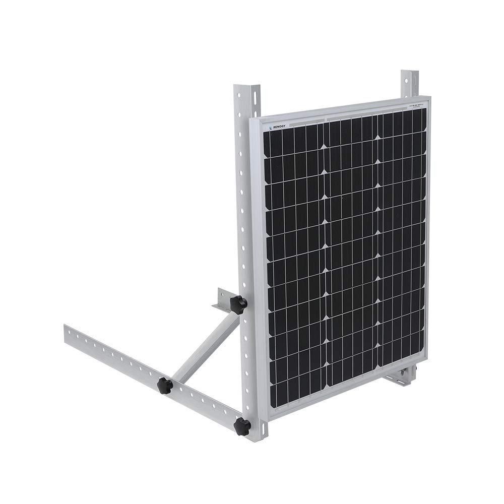 Renogy Adjustable Solar Panel Tilt Mount Brackets RV Roof Flat Surface Aluminum Mounting Set, Silver - Image 3