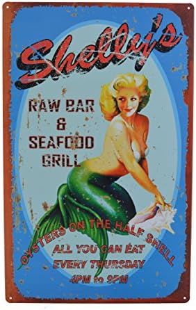 Funny Pin-Up Girl Tin Signs (Shelly's Bar and Grill)