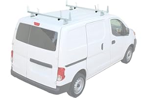 AA-Racks Model X202 Steel Van Roof Rack Cross Bars Fits 2013-On NV200/ 2014-On Transit Connect/ 2013-2017City Express, 2 Bar 60'' - White