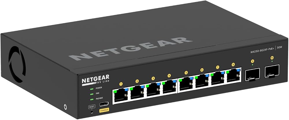 NETGEAR M4250-8G2XF-POE+ 10-Port PoE+ Switch GSM4210PX-100EUS