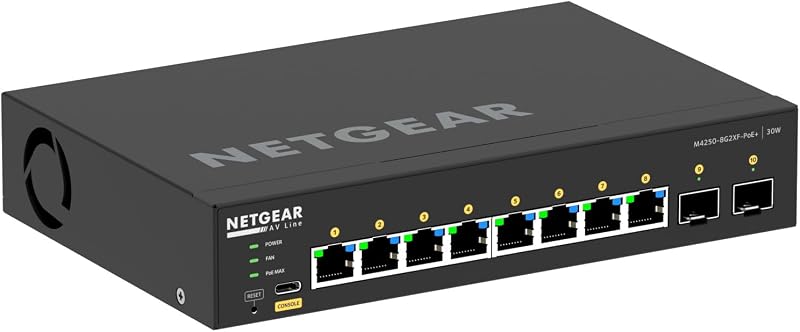 NETGEAR M4250-8G2XF-POE+ 10-Port PoE+ Switch GSM4210PX-100EUS