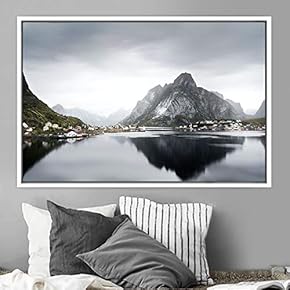 signwin Framed Canvas Wall Art Calming Waters Aerial...