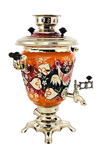 Click Here to See More Images Samovar electric 3 liters Cone hand-painting Glukhari (Auto power off) 220 volt only