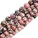 100% Natural Stone Round Rhodonite Gemstone Beads Strand 16 Inch,Jewelry Making Beads