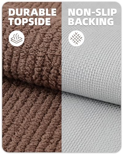 Color&Geometry Door Matts Indoor 80 x 120 cm, Indoor Door Mat Washable, Dirt Trapper Doormats Inside Non Slip, Absorbent Indoor Mats for Front Door, Barrier Mat (Dark Brown)