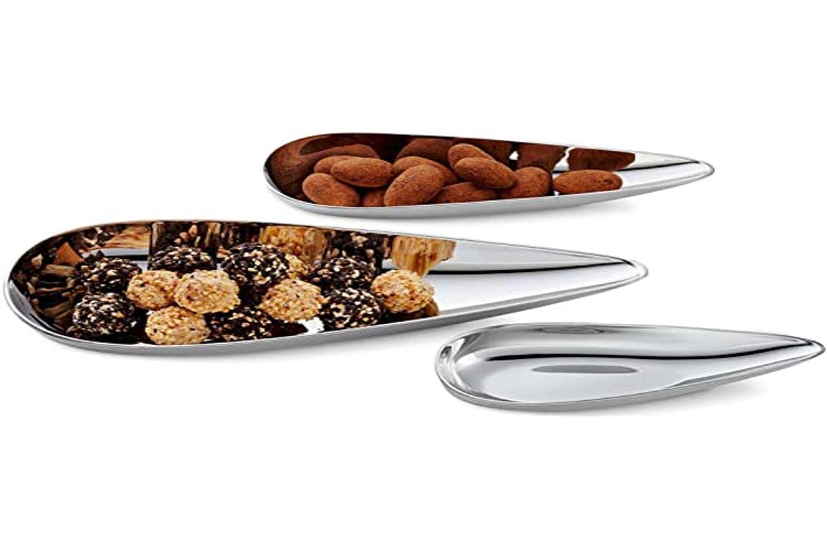 Philippi Blob Bowls, Set of 3, Stainless Steel, Silver, 23 x 9 x 3 cm