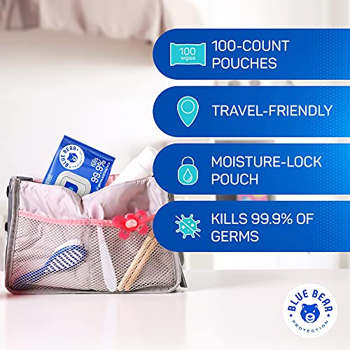 Blue Bear Protection Antibacterial Hand Wipes, Wet Wipes, Hand Cleaning