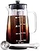 CUSINIUM Cold Brew Iced Coffee Maker - 1 Quart Iced Brewed Tea Maker - Glass Coffee Carafe - Fruit infuser pitcher - Includes Scoop & Clip Spoon