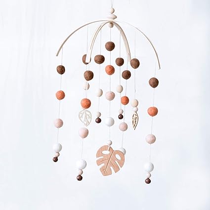 Amazon Okawari Home モービル 木製 ふわふわ ベッドメリー 木の葉 壁飾り ガーランド 子供部屋 おもちゃ 赤ちゃん ベビー 誕生日 プレゼント 出産準備 出産祝い ギフト ベッドメリー モビール ベビー マタニティ 通販