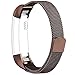 AK For Fitbit Alta HR Bands Milanese Stainless Steel Small Large Magnetic Closure, Adjustable Alta HR/Alta Accessories Metal Bands Straps for Fitbit Alta HR 2017/Fitbit Alta 2016 (Coffee, Small)